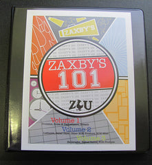 Zaxby's 101 Program - 3 Ring Binder